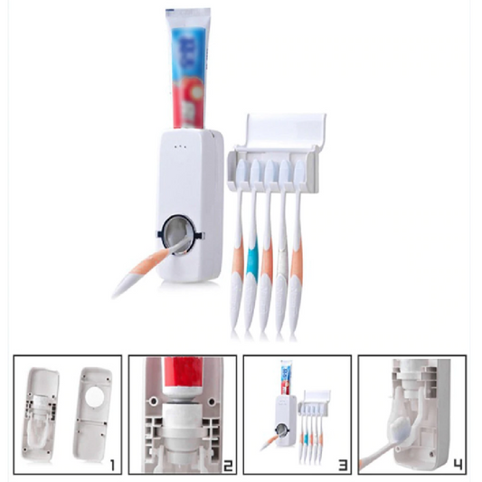 Dispensador Crema Dental y PortaCepillo